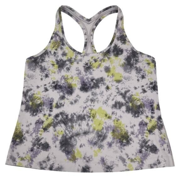 LULULEMON Cool Racerback Short Tank Top Nulu Size 10 Radial Tie Dye Mauve Grey - Picture 5 of 7